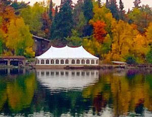 Fall colors make the perfect backdrop for your event tent rental.