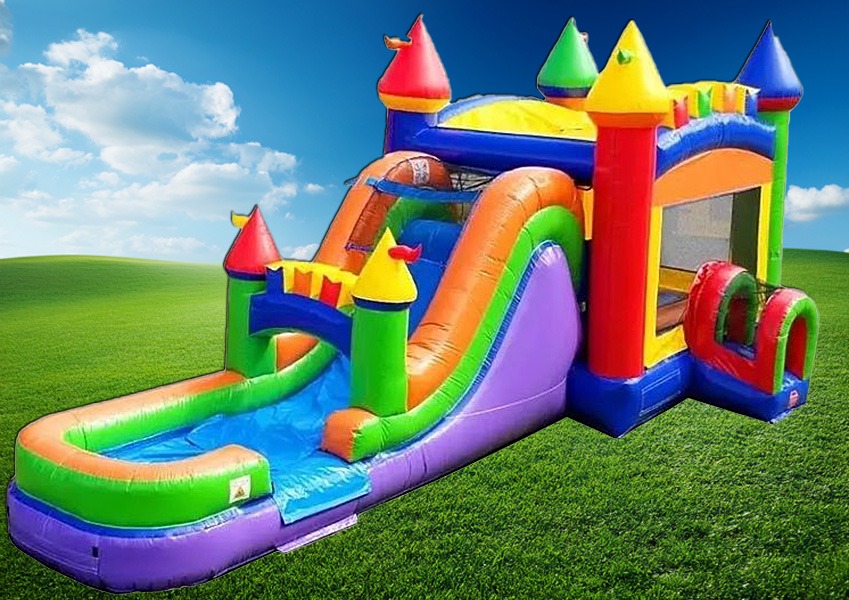 Mega Rainbow Combo Bounce & Wet or Dry Slide