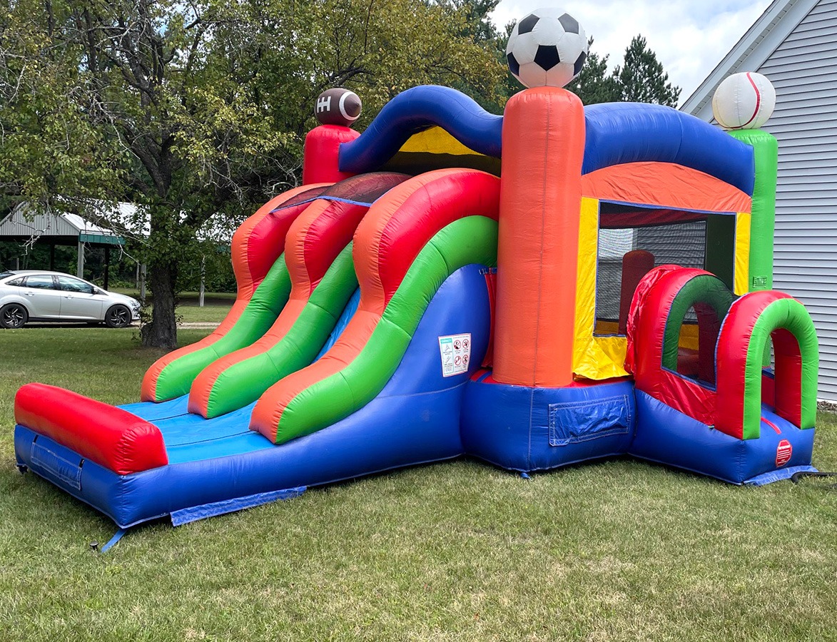 Sports Combo Inflatable Bounce House & Slide.